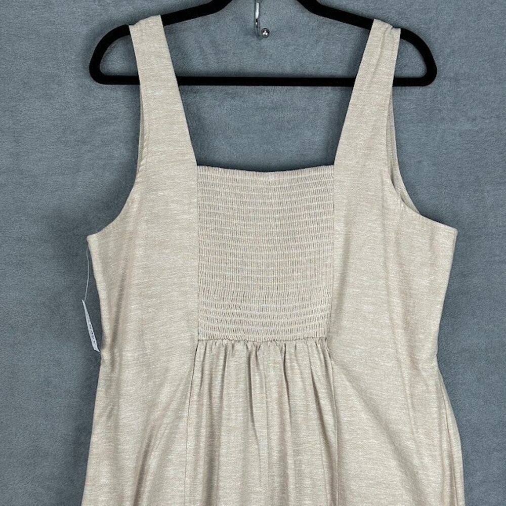 Old Navy Dress Womens Extra Large Tan Linen Sleeveless Minimalist Neutral Resort - Picture 4 of 11